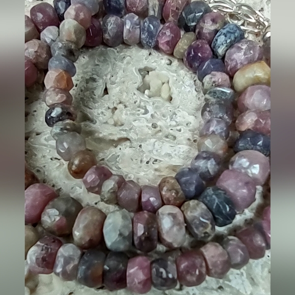 Jay King Faceted Malawi Pink Sapphire Gemstone Necklace - Picture 2 of 8